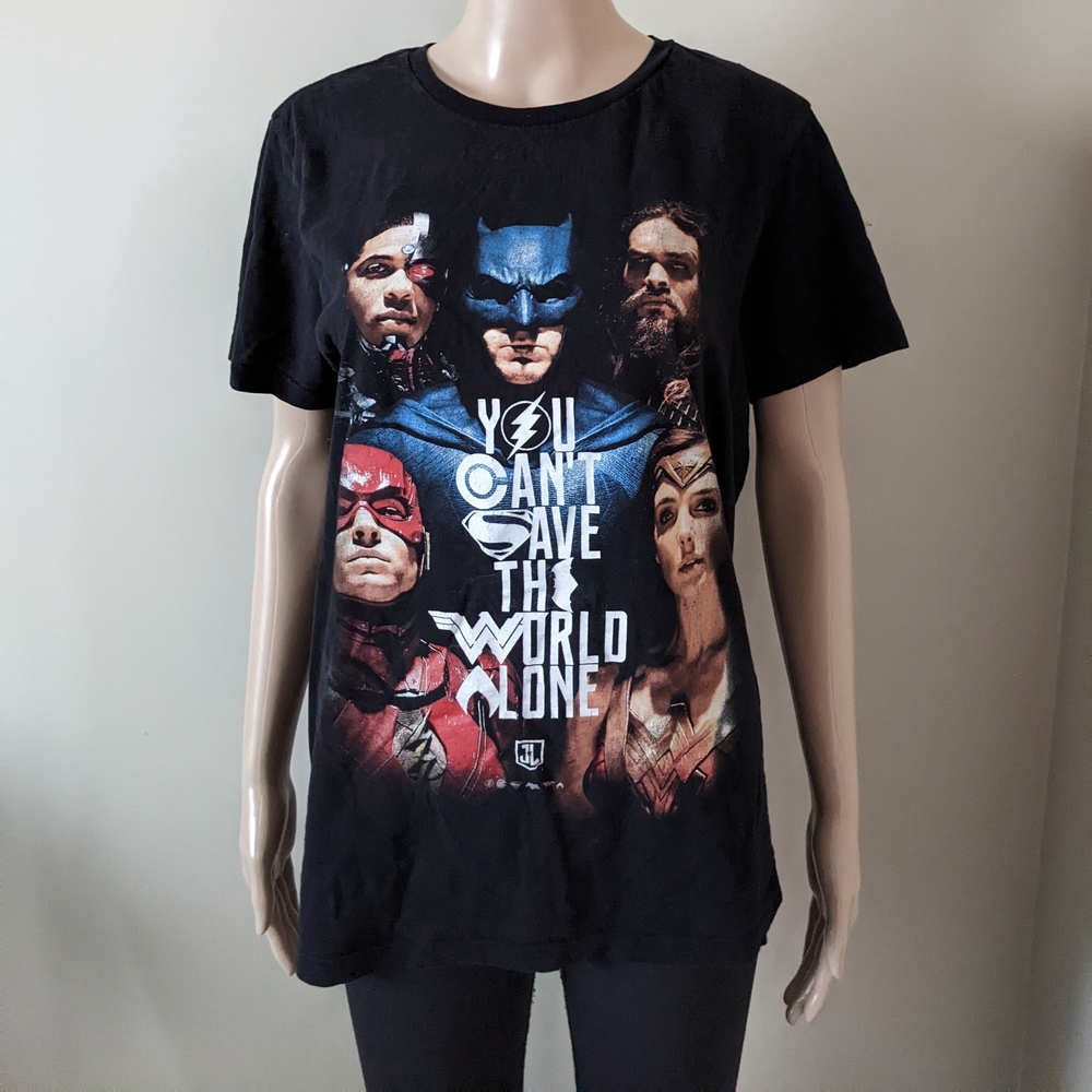 DC Comics Justice League Graphic Black Tee, Men's Medium